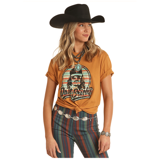 Rock & Roll Cowboy® Unisex Dale Brisby Mustard Graphic Tee RRUT21R0J4