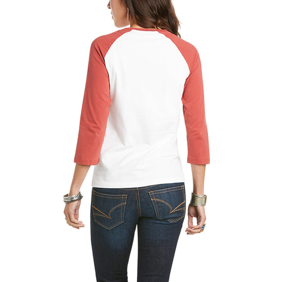 Ariat® Ladies R.E.A.L.™ Dappled Dawn White Raglan T-Shirt 10035195