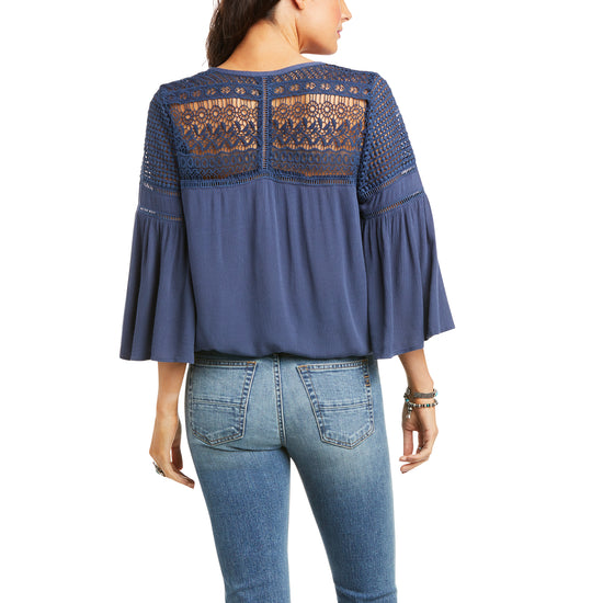 Ariat Ladies Brunchin Half-Sleeve Indigo Tunic Shirt 10036160