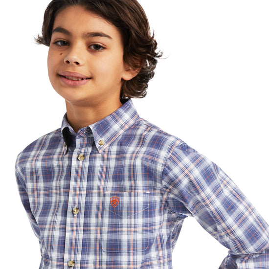 Ariat® Children's Pro Diego Classic Long Sleeve Blue Shirt 10039569