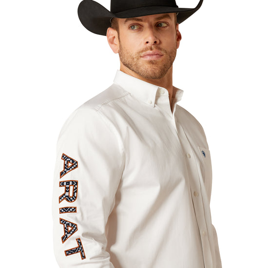 Ariat Men's Team Logo Twill White Classic Fit Button Down Shirt 10048807