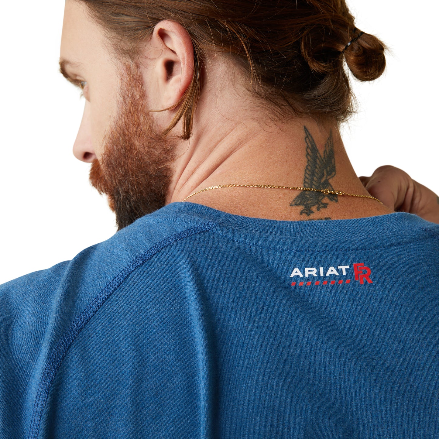 Ariat® Men's FR Air Crew Key Largo Heather Blue Work Shirt 10043469