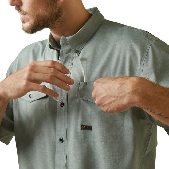 Ariat® Men's Rebar Made Tough VentTEK DuraStretch™ Green Shirt 10043578