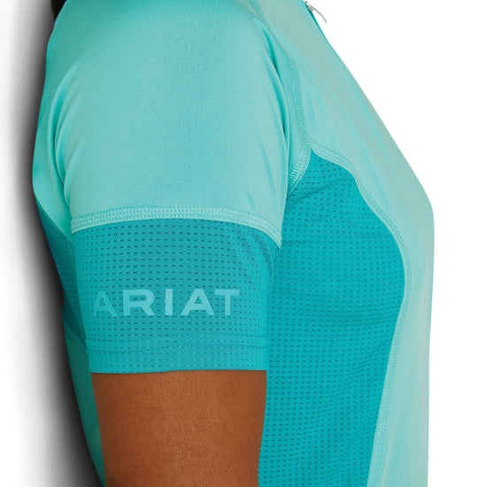 Ariat® Ladies Cambria Jersey 1/4 Zip Pool Blue Baselayer 10043470