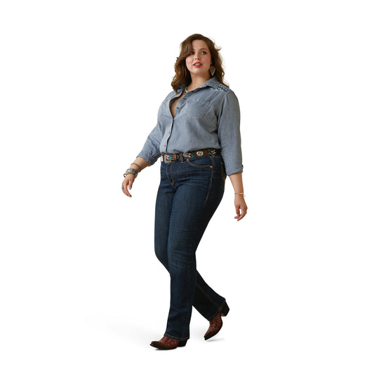 Ariat® Ladies R.E.A.L Billie Jean Embroidered Chambray Shirt 10043451