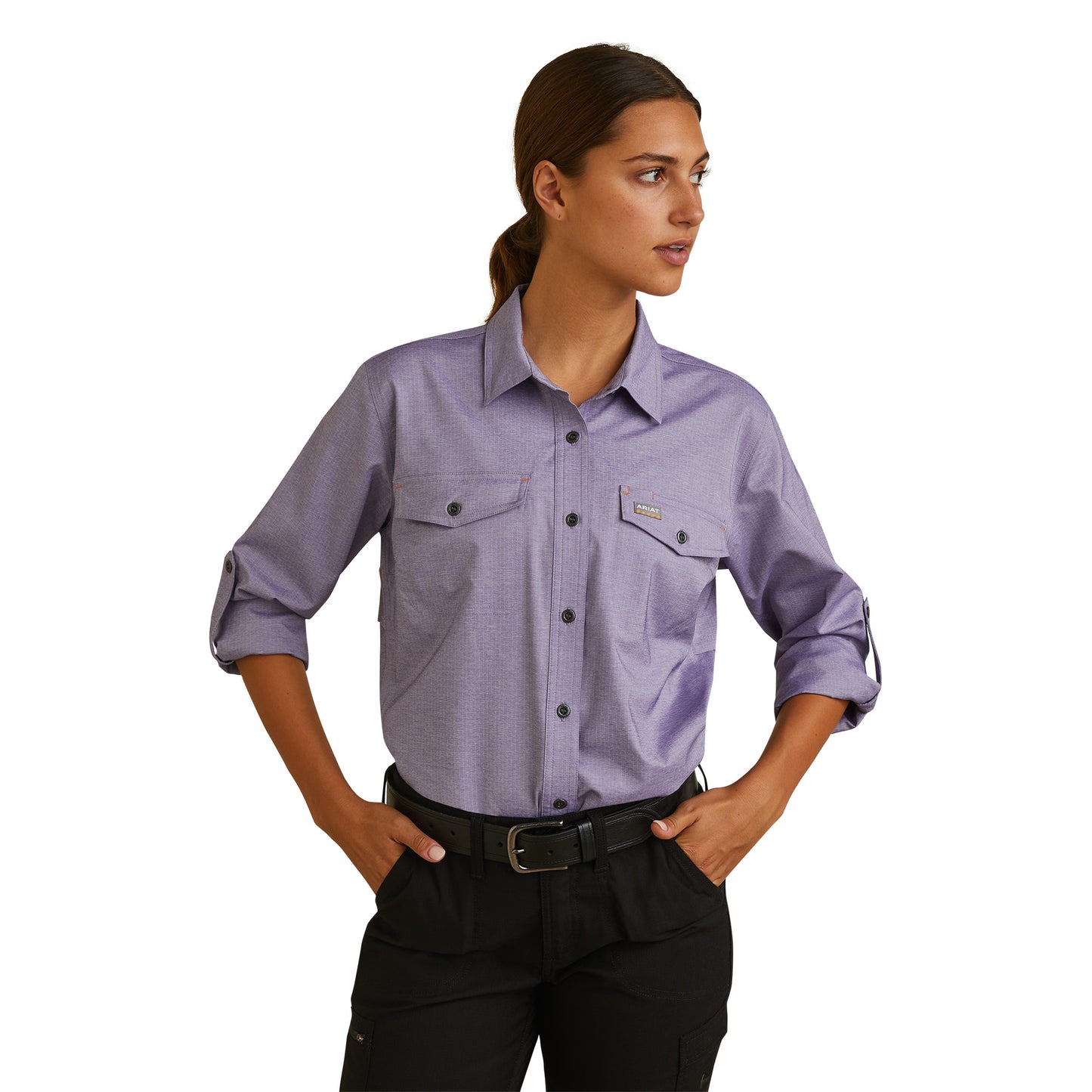 Ariat® Ladies Rebar Made Tough VentTEK DuraStretch™ Purple Shirt 10043563