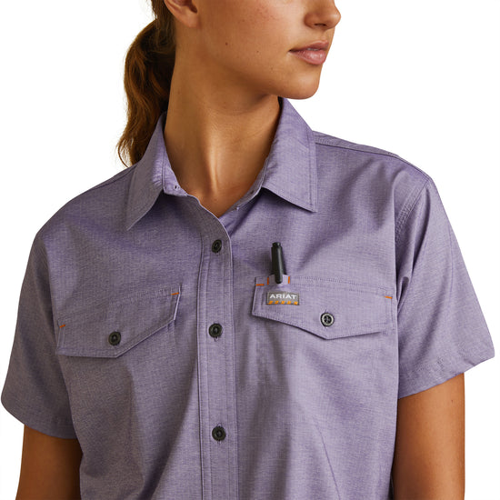 Ariat® Ladies Rebar Made Tough VentTEK DuraStretch™ Purple Shirt 10043772