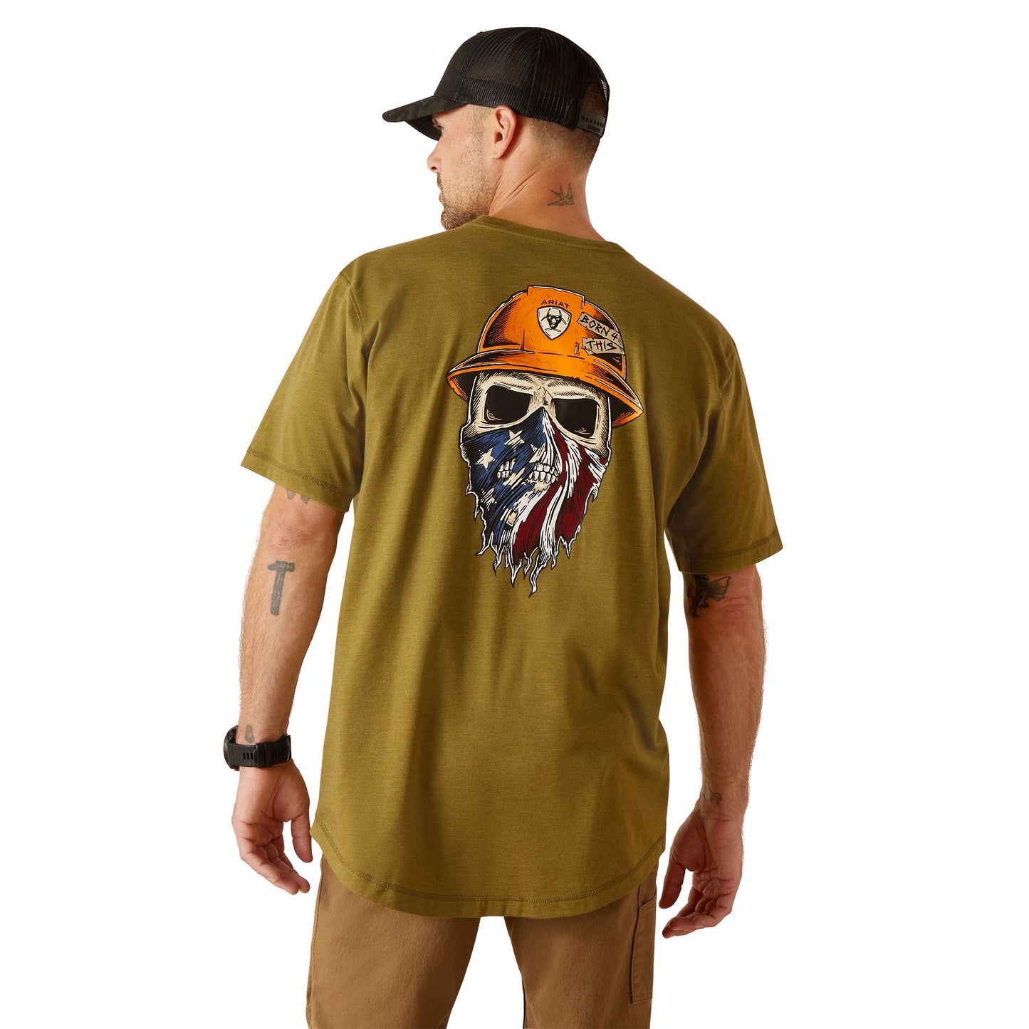Ariat Men's Rebar Workman Born For This Lichen Heather T-Shirt 10049064