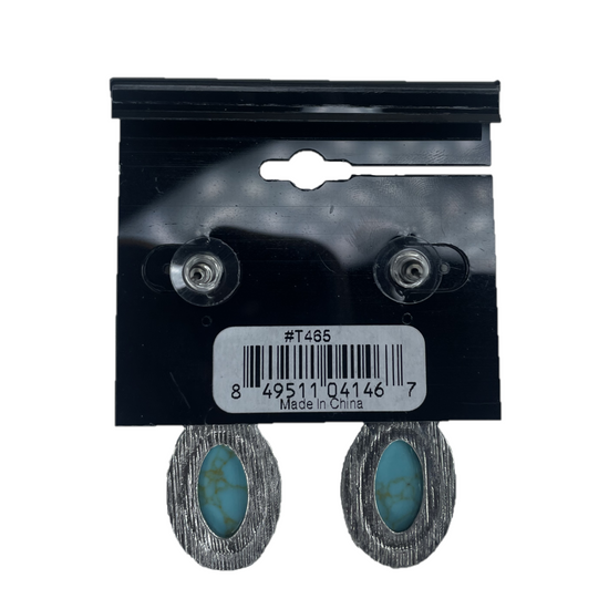 Amber's Allie® Ladies Turquoise Marble Silver Tear Drop Earrings T465