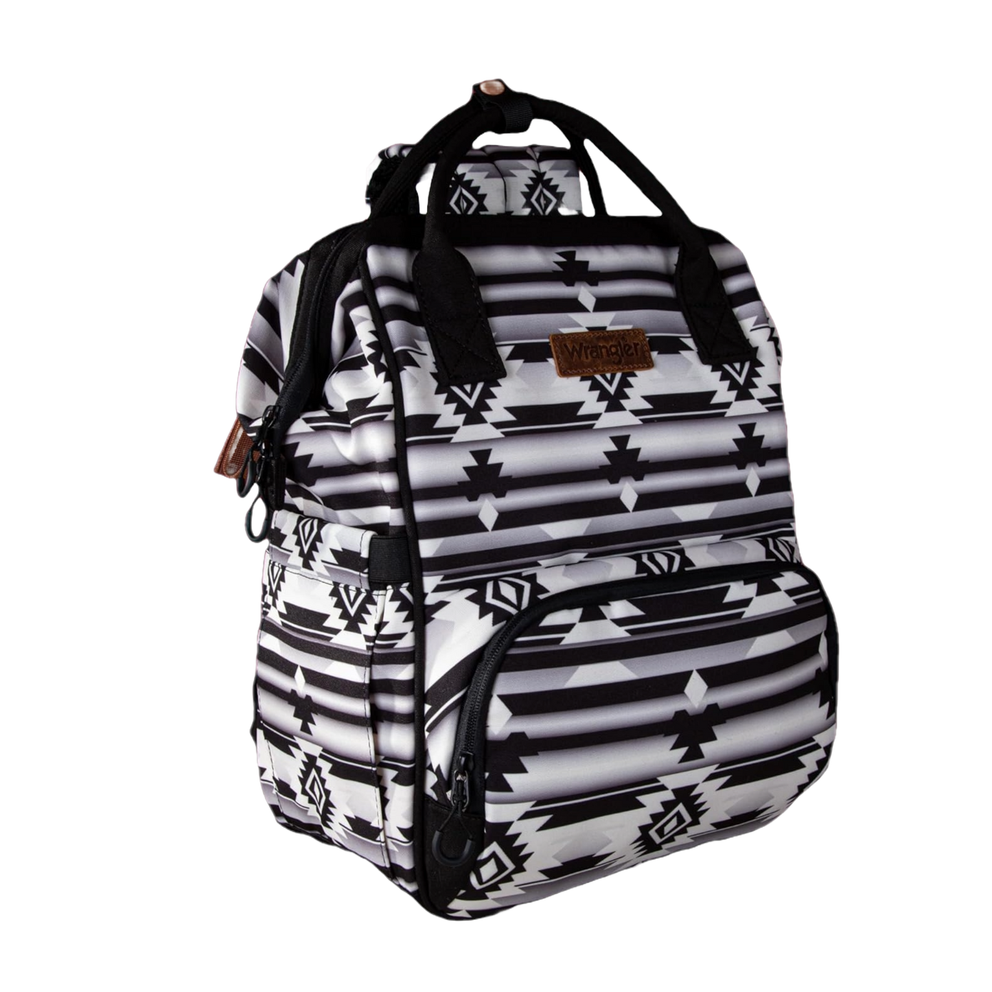 Wrangler Allover Aztec Printed Black & White Backpack WG2204-9110BK