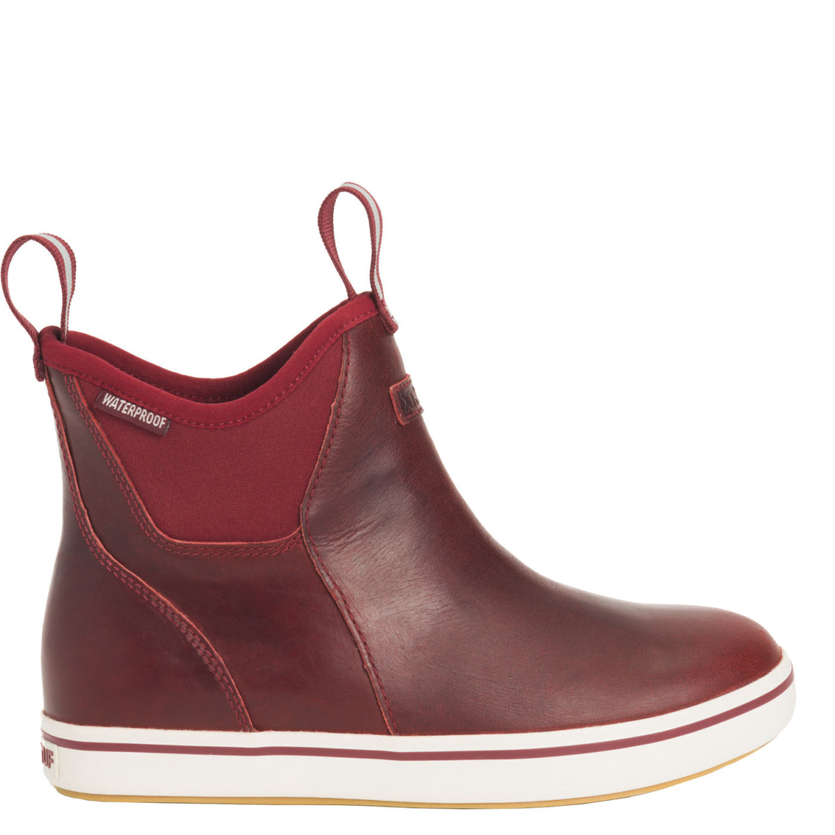 XTRATUF Ladies inch Red Leather Ankle Deck Boot XWAL600