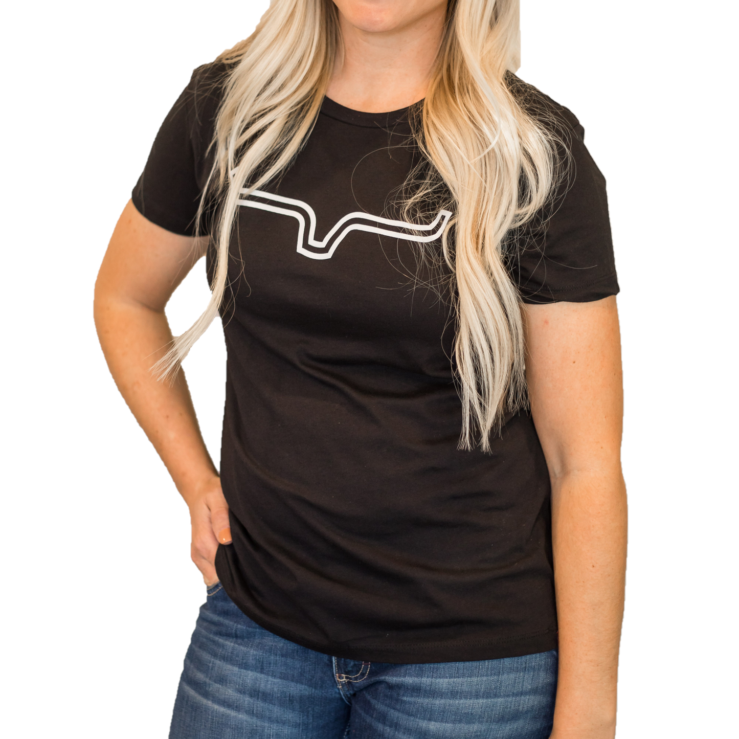 Kimes Ranch Ladies Outlier Short Sleeve Black T-Shirt OUTLIR-BLK