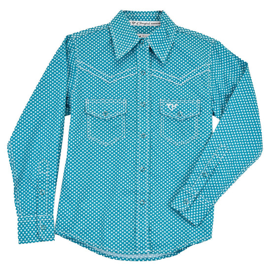 Cowgirl Hardware Toddler Girl's Donut Turquoise Snap Shirt 825523-393-T