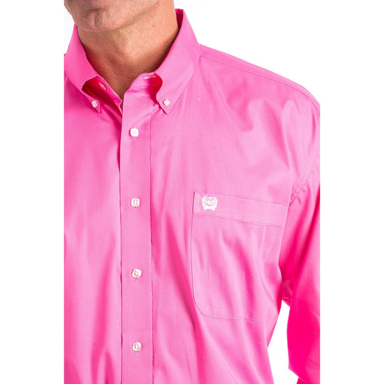 Cinch Men's Western Solid Pink Button-Down Shirt MTW1103320