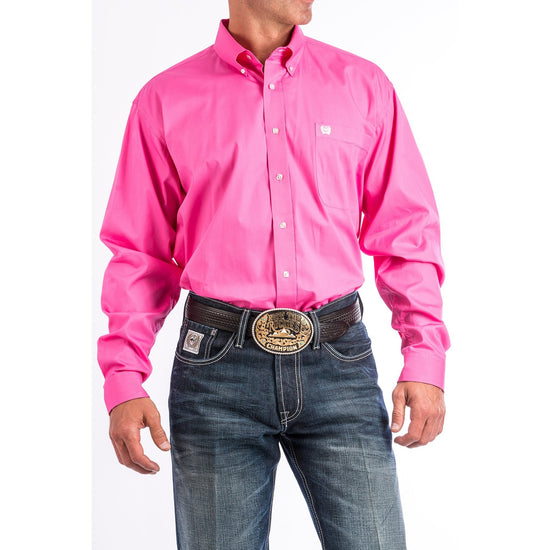 Cinch Men's Western Solid Pink Button-Down Shirt MTW1103320