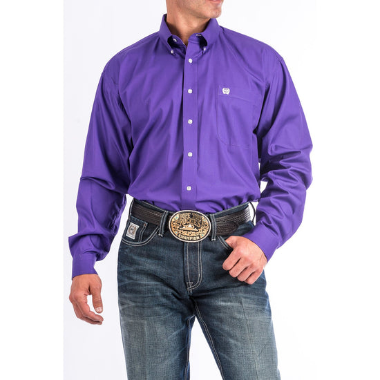 Cinch Men's Western Solid Purple Button-Down Shirt MTW1103802