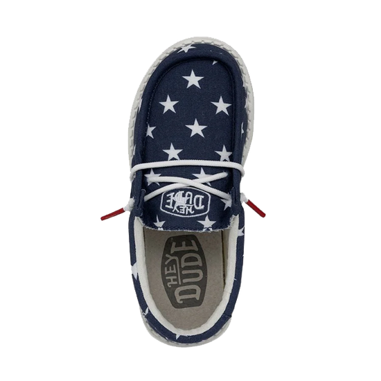 Hey Dude Wally Youth Patriotic American Flag Slip On Shoes 40046-9CW