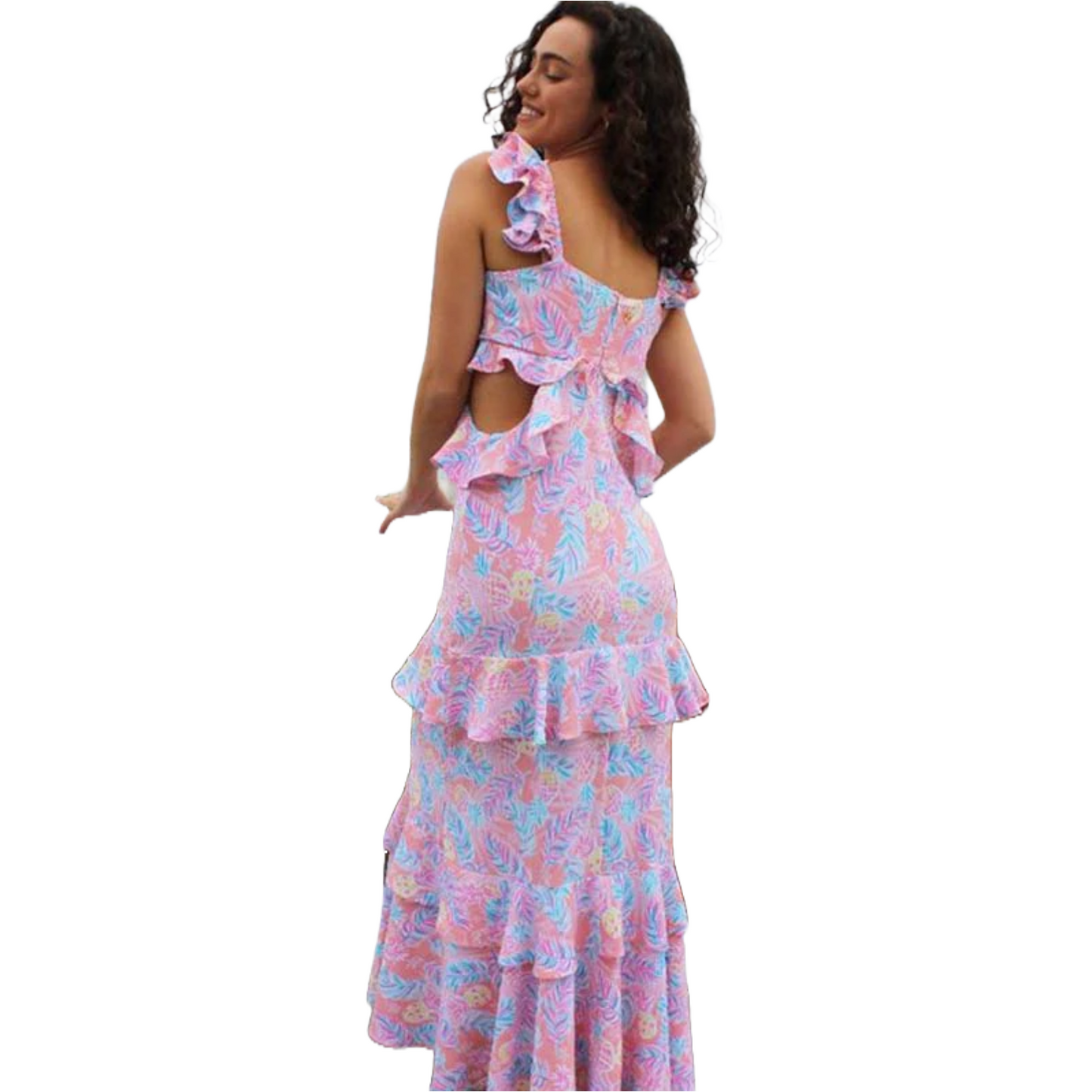 pineapple pink dress Pink Pineapple Long Slip Dress