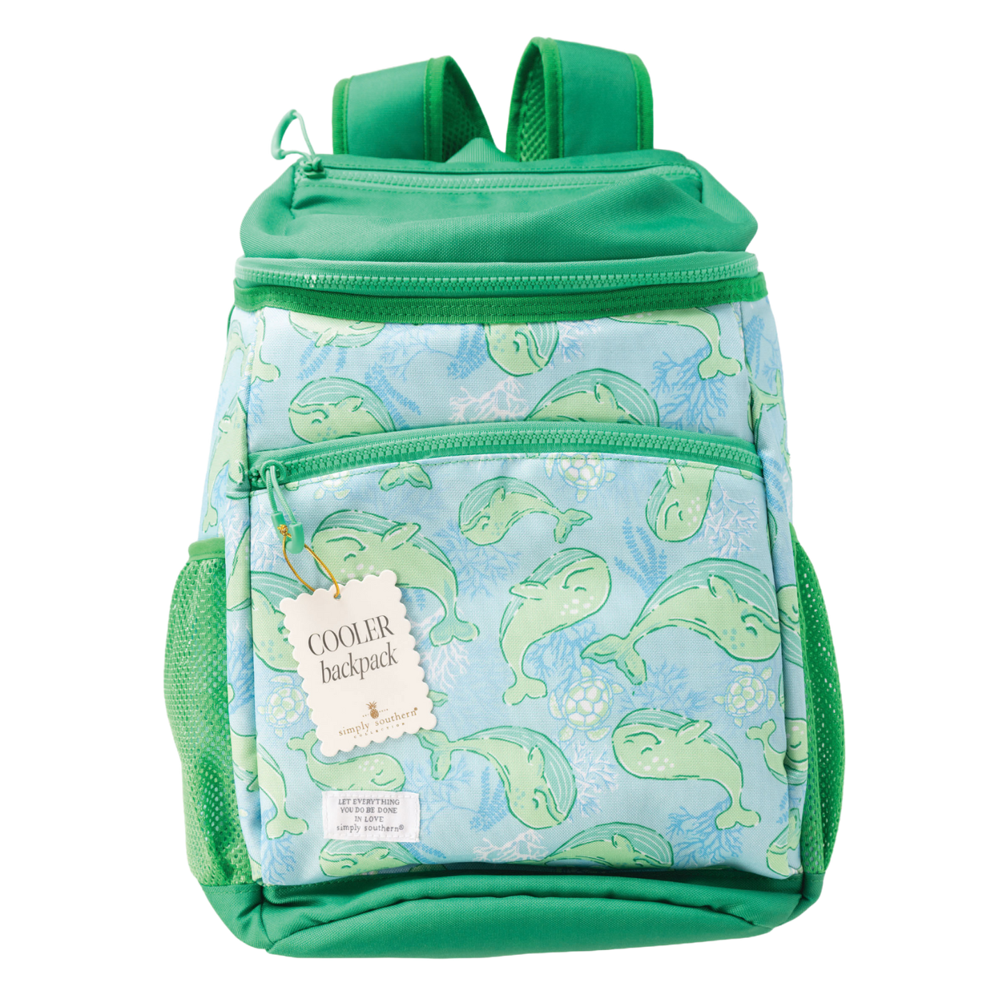 Simply Southern Whales Ocean Blue Cooler Back Pack 0125-BAG-COOLER-BKPK-WHALE