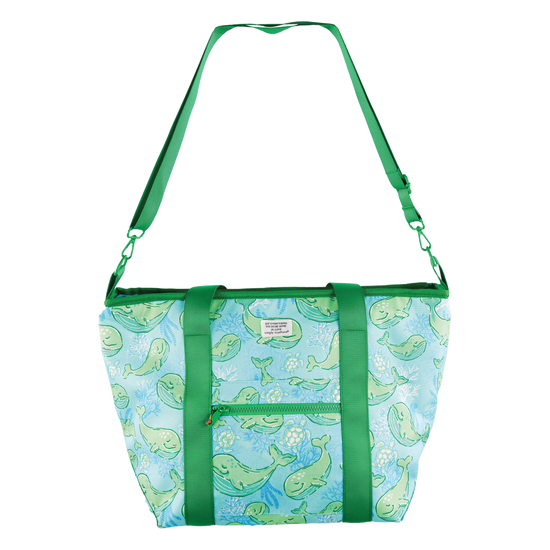 Simply Southern Whales Green Cooler Tote Bag 0125-BAG-COOLER-TOTE-WHALE