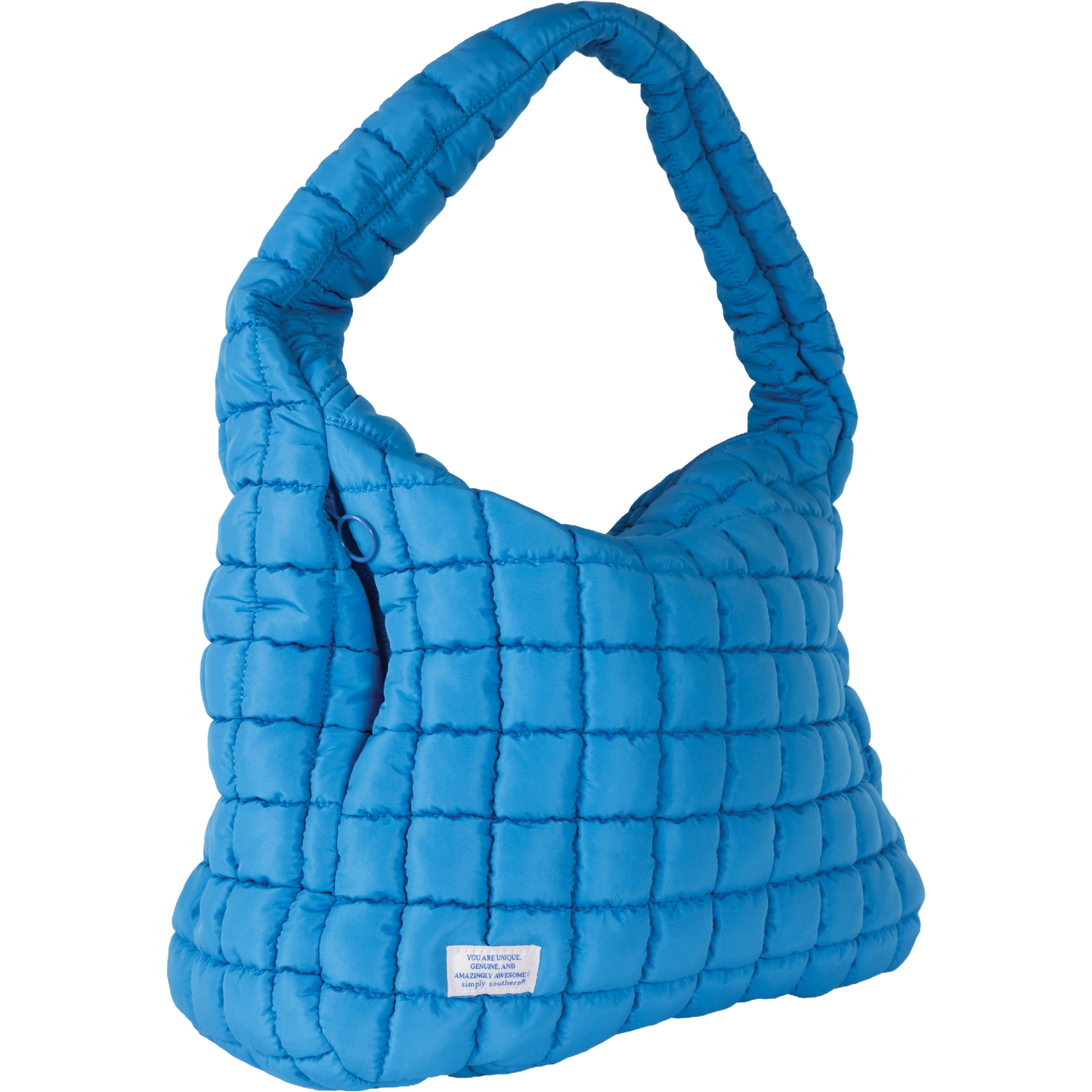 Simply Southern Ladies Quilted Cerulean Blue Hobo Shoulder Bag 0125-BAG-MARSH-HOBO-CERULEAN