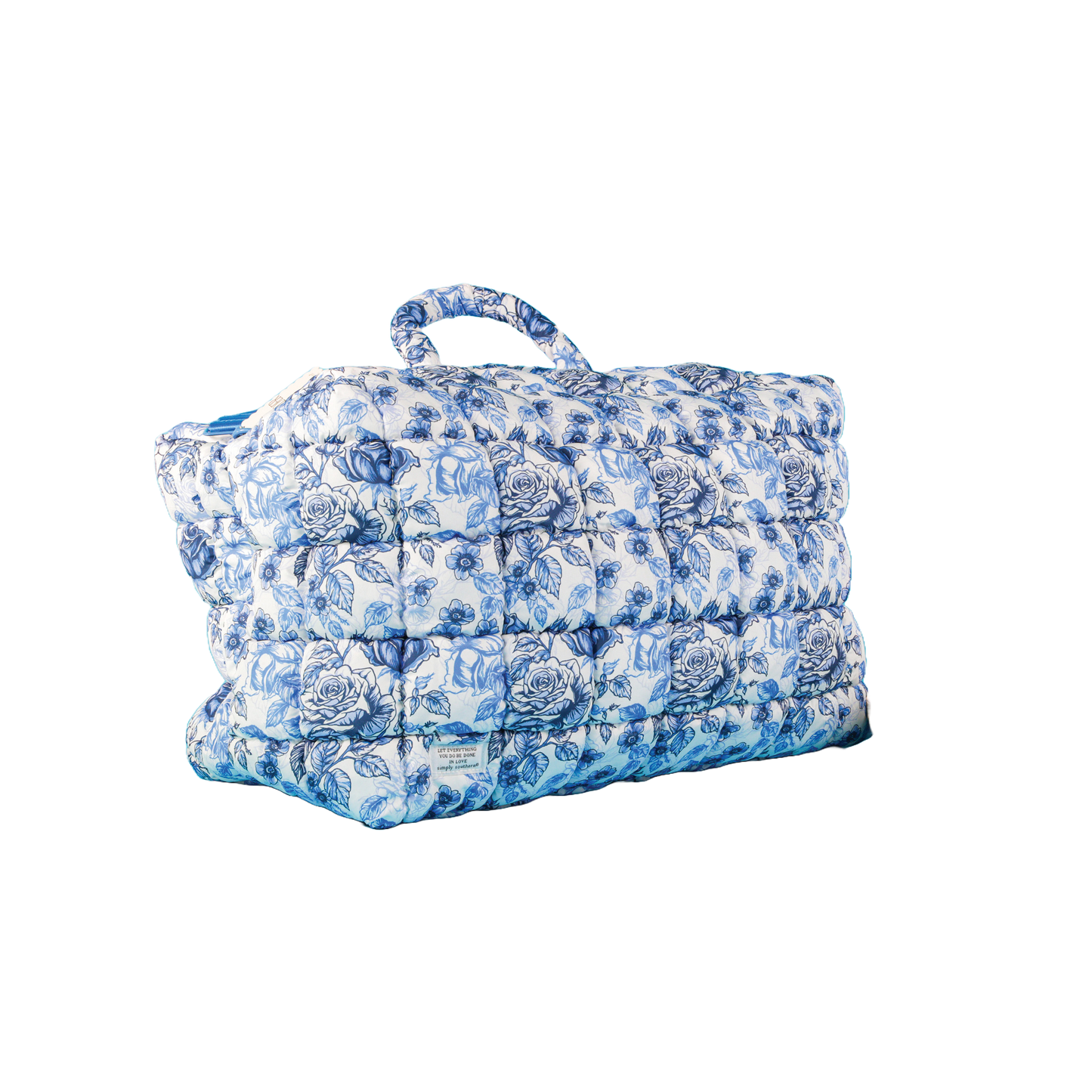 Simply Southern Rose Graphic Blue Weekender Bag 0125-BAG-MARSH-WKEND-ROSE
