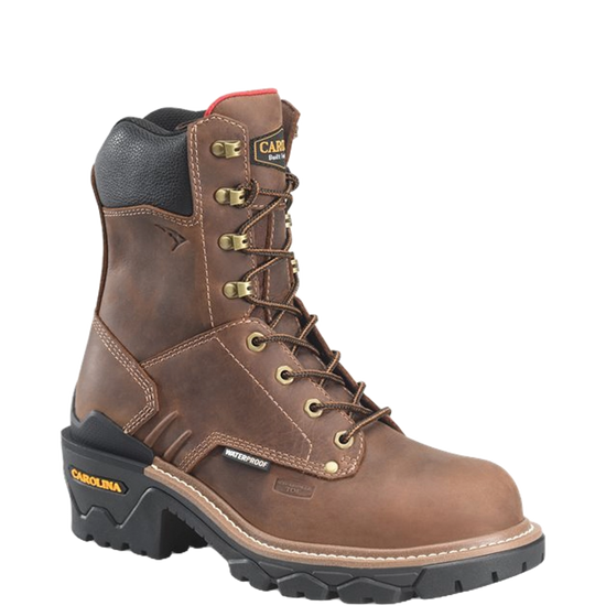 Carolina CA7839 Side Zip Composite Toe 8 in. Logger Brown 10 EE