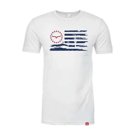 Kimes Ranch Men's Faded Glory USA White Western T-Shirt MSH0000166-WE001