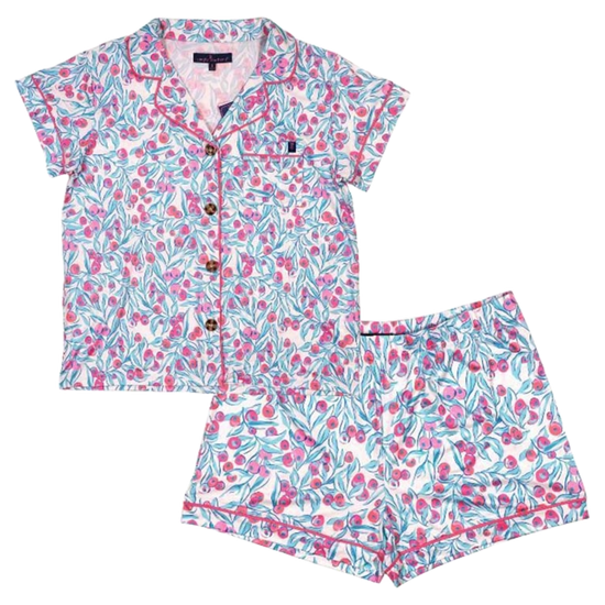 Simply Southern Ladies Abstract Pink & Blue Pajama Set 0124-PJ-SET-BTN-ABSTRCT