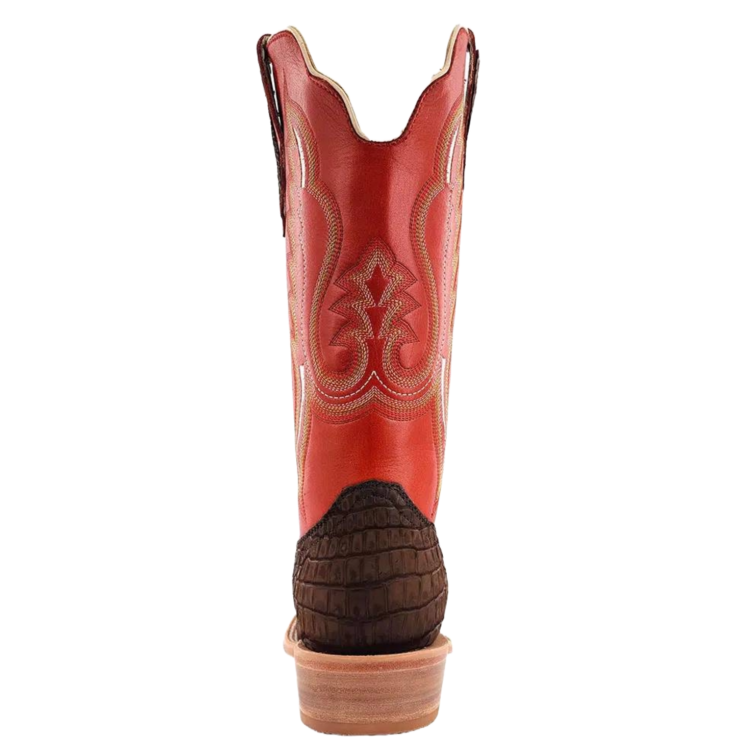 R. Watson Men's Mocha Sueded Nile Crocodile Indian Orange Boots RW9011