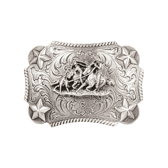 Nocona Youth Team Roper Silver Stars Rectangular Belt Buckle 3603011