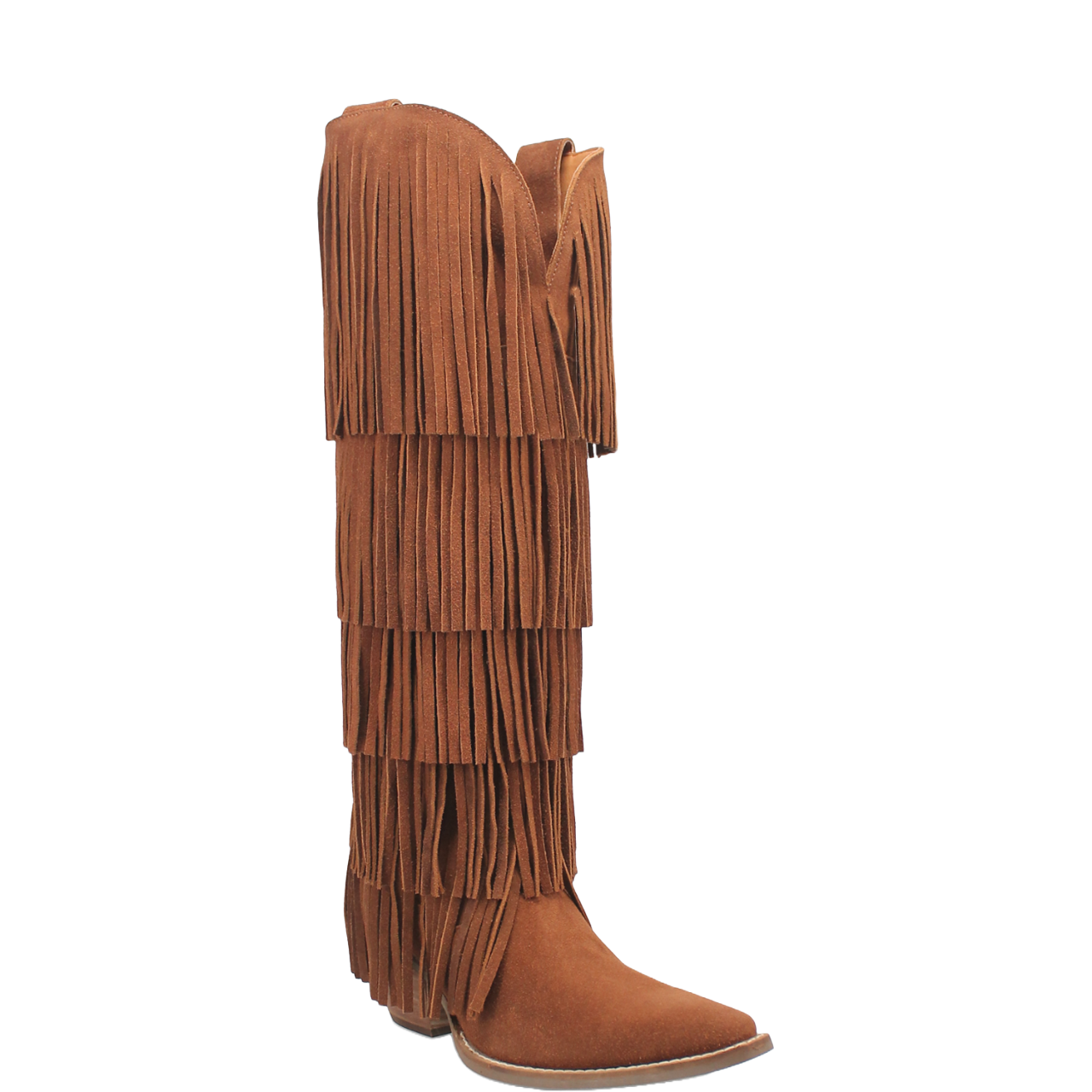 Dingo Ladies Wild Child Fringe Brown Suede Western Boot DI276-BN