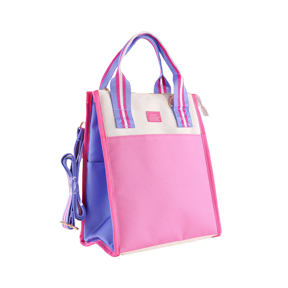 Simply Southern Taffy Pink & White Colorblock Lunchbox 0224-BAG-SCHL-LUNCH-TAFFY