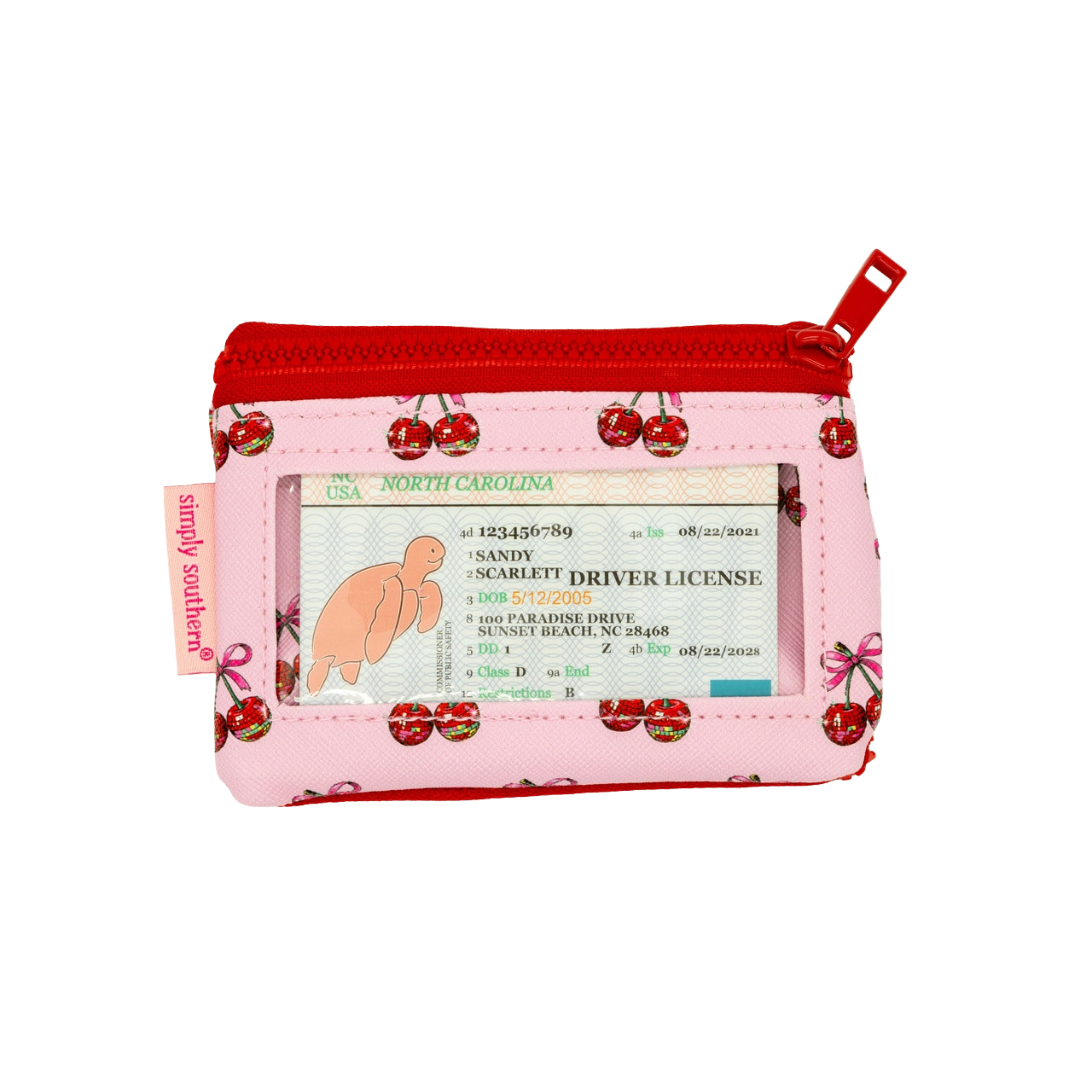 Simply Southern Cherry Printed Keychain ID Wallet 0225-BAG-IDWLT-CHRY