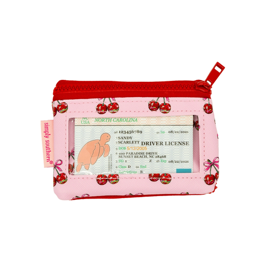 Simply Southern Cherry Printed Keychain ID Wallet 0225-BAG-IDWLT-CHRY