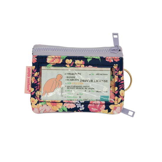 Simply Southern Ladies Dark Blossom Floral Keychain ID Wallet 0225-BAG-IDWLT-DKBLM