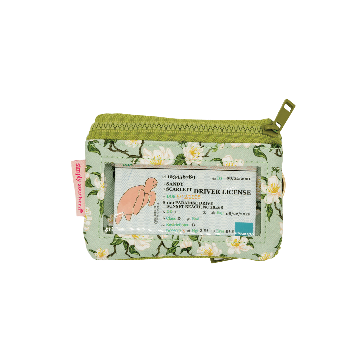Simply Southern Green Floral Keychain ID Wallet 0225-BAG-IDWLT-FLRL
