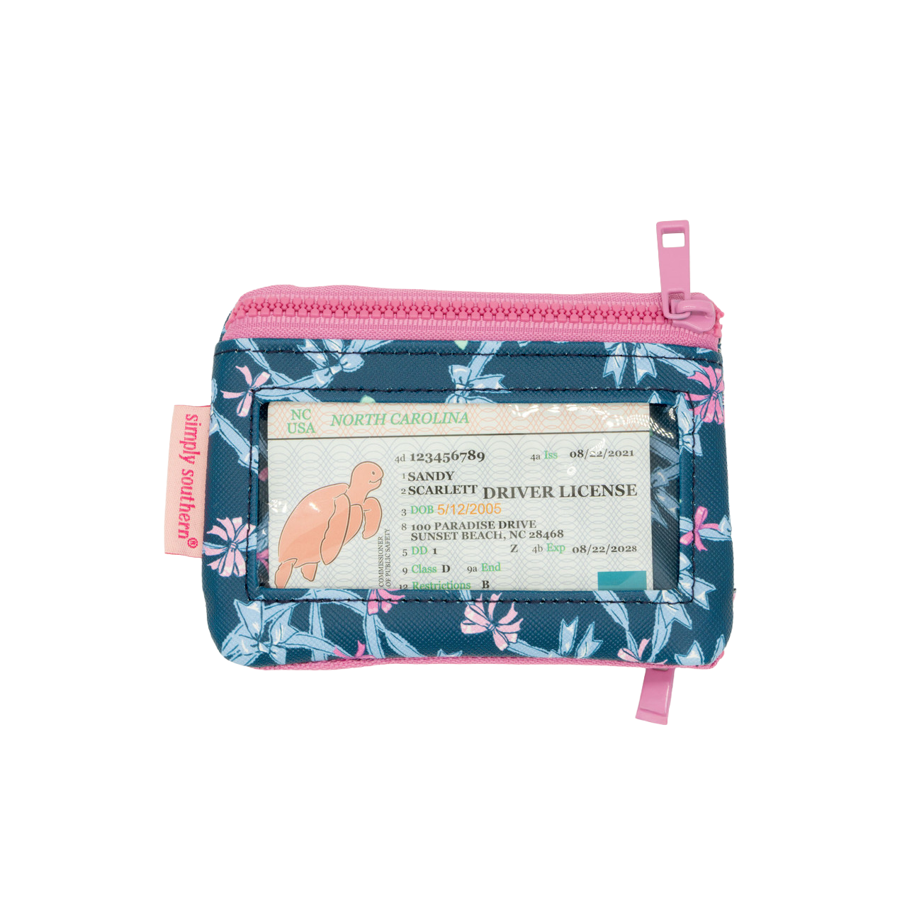 Simply Southern Ribbon Print Keychain ID Wallet 0225-BAG-IDWLT-RBBN