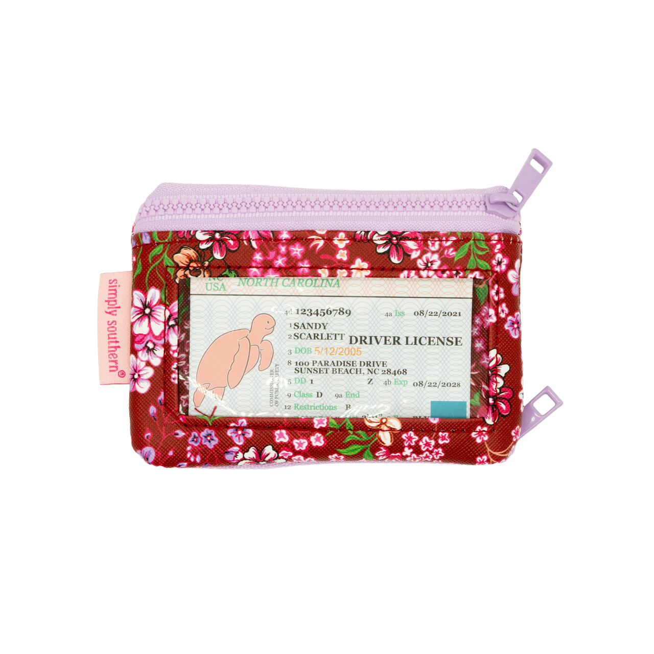 Simply Southern Red Floral Keychain ID Wallet 0225-BAG-IDWLT-REDFLR