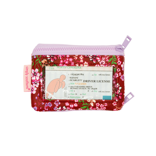 Simply Southern Red Floral Keychain ID Wallet 0225-BAG-IDWLT-REDFLR