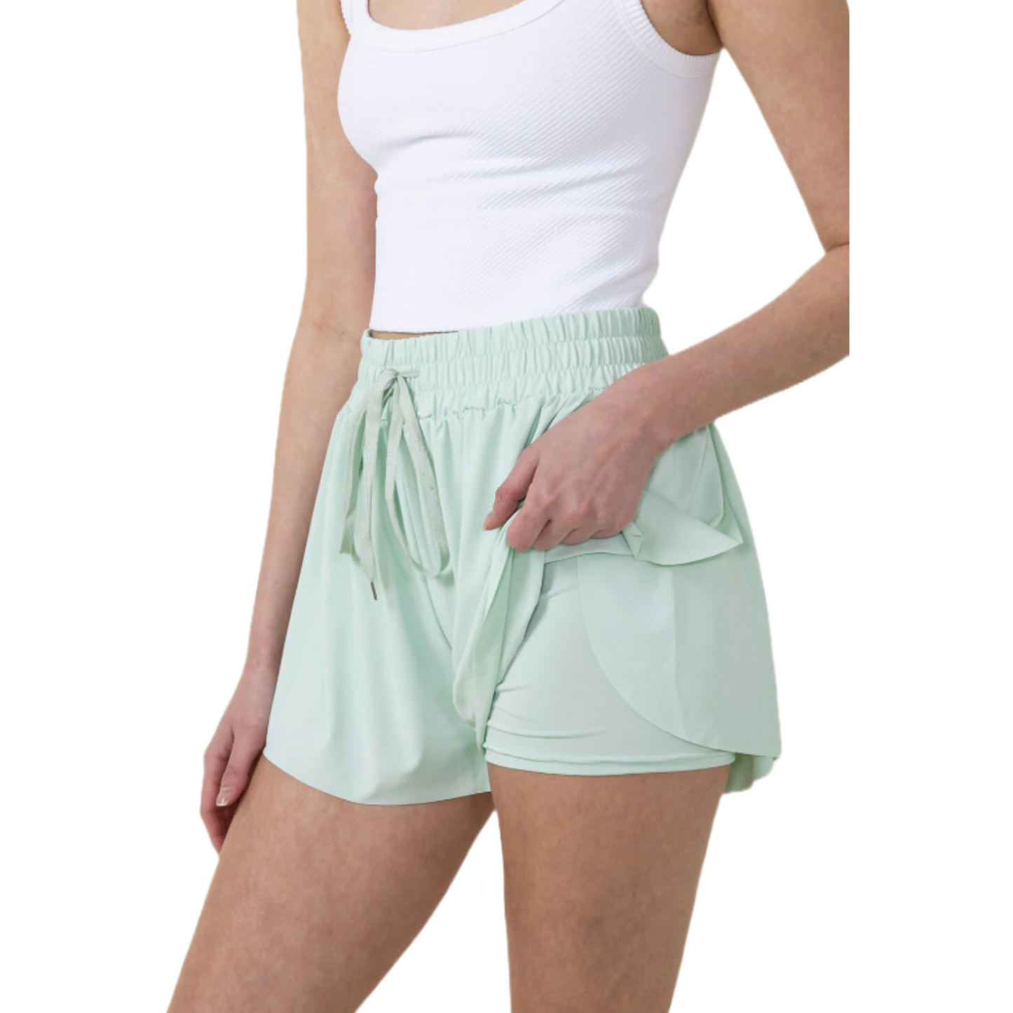 Simply Southern Ladies Mint Running Shorts 0124-SHORT-RNING-MINT