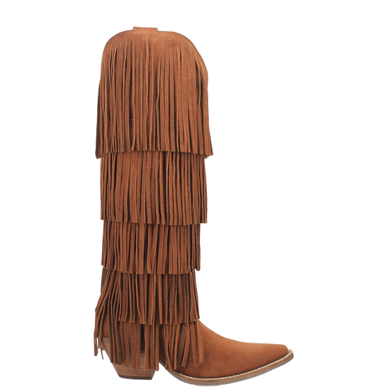 Dingo Ladies Wild Child Fringe Brown Suede Western Boot DI276-BN