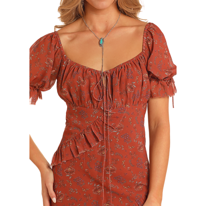 ladies rust dress Celie Dress - Rust | Women's Linen Midi Dress