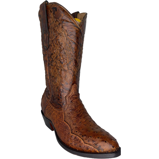 Corral Mens Cognac Ostrich Embroidery Leather Boots A4010
