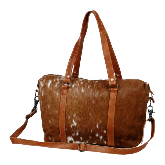 Myra Bag Ladies Leather Lust Mini Brown Duffle Bag S-2553