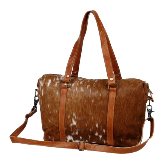 Myra Bag Ladies Leather Lust Mini Brown Duffle Bag S-2553