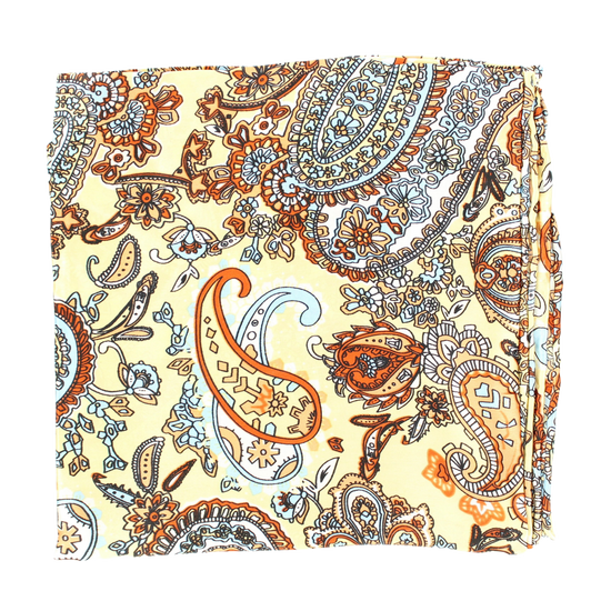M&F Ladies Silk Paisley Tan Wild Rag Scarf 0904208