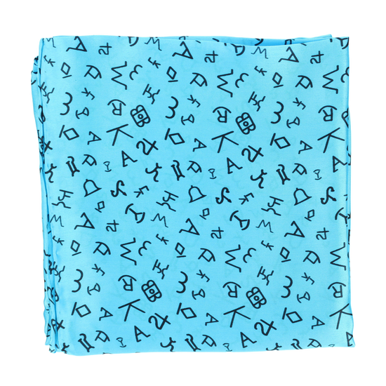 M&F Ladies Brand Turquoise Silk Wild Rag Scarf 0904433