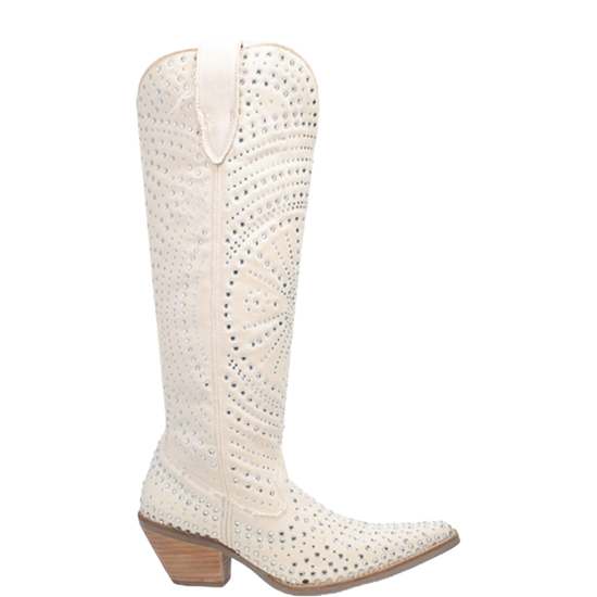 Dingo Ladies Honkytonk Honey White Denim Boots DI162-WH