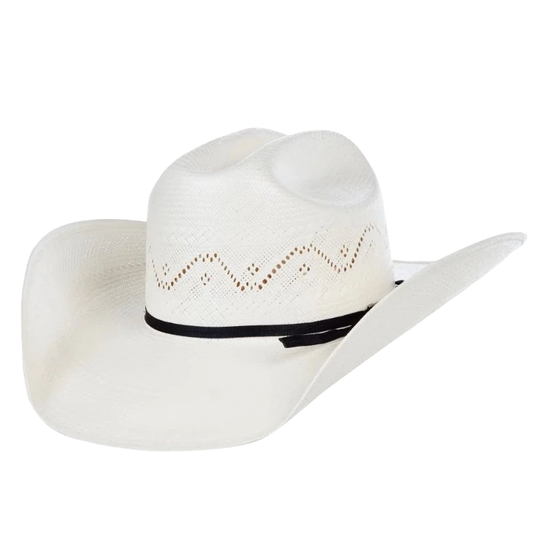 American Hat Company® Rancher Vented Ivory Straw Hat 7420RC-2CBLK